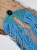 Collier perles multi rang, coloris turquoise zoom