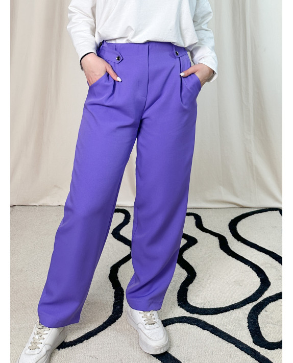 Clarisse, pantalon classique, coloris violet