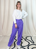 Clarisse, pantalon classique, coloris violet profil