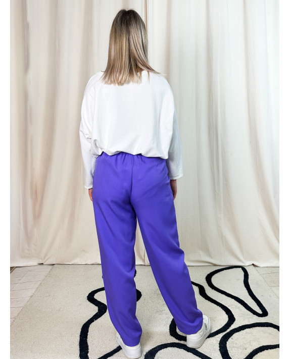 Clarisse, pantalon classique, coloris violet dos