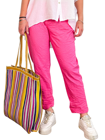 Jill, pantalon décontracté, coloris fuchsia, grande taille