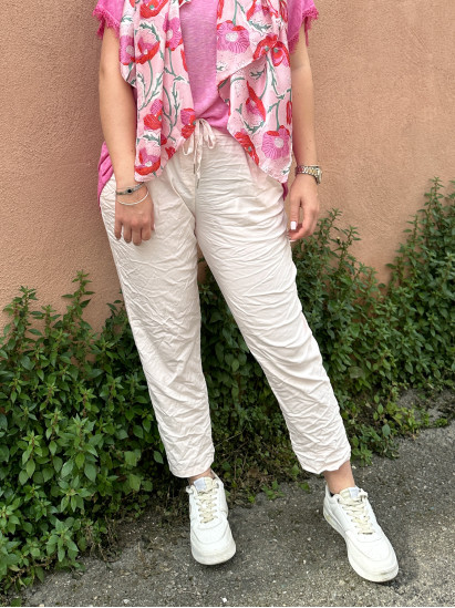 Jill, pantalon décontracté, coloris rose pâle, grande taille