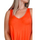 Emma, robe longue unie, coloris orange, grande taille zoom