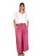 Max, pantalon lin, coloris bois de rose, grande taille face