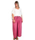 Max, pantalon lin, coloris bois de rose, grande taille avant