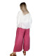 Max, pantalon lin, coloris bois de rose, grande taille dos