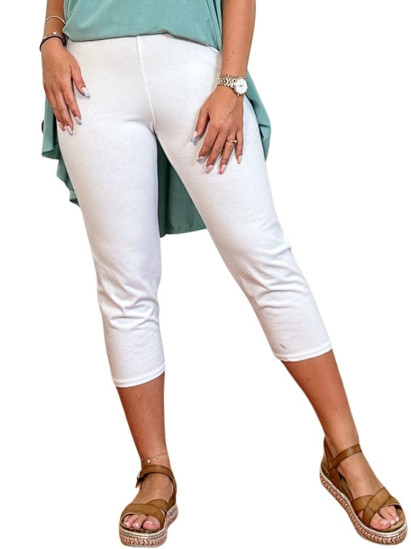 Soléa, legging 3/4, coloris blanc, grande taille