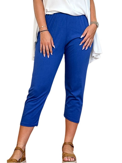 Soléa, legging 3/4, coloris bleu roi, grande taille