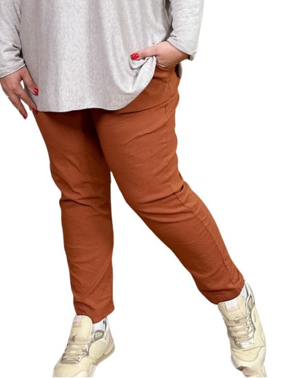 Jill, pantalon décontracté, coloris cuivre, grande taille