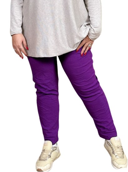 Jill, pantalon décontracté, coloris violet, grande taille