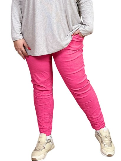 Jill, pantalon décontracté, coloris fuchsia, grande taille