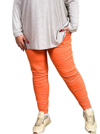 Jill, pantalon décontracté, coloris orange, grande taille